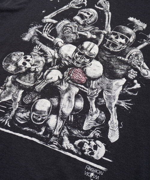 Alternative view of Vintage Fashion Victim Skeleton Football Tee