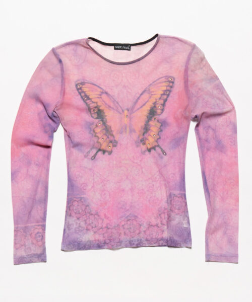 Vintage Wet Seal Butterfly Mesh Top