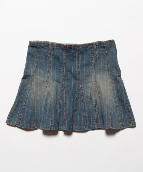Vintage Starwear Y2K Denim Pinstriped Miniskirt