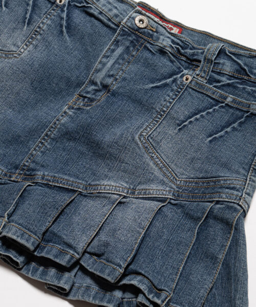 Alternative view of Vintage Vanilla Star Denim Pleated Mini Skirt