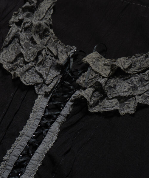 Alternative view of Vintage Jojoba Black Frill Top