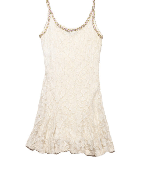 Vintage Betsy Johnson Cream Lace Mini Dress
