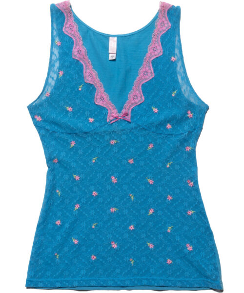 Vintage Victoria's Secret Blue and Pink Top