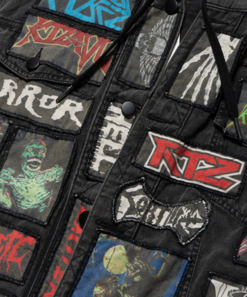 Alternative view of vintage-ktz-crust-denim-vest-with-hood