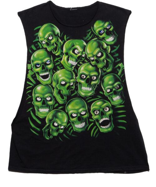 Vintage Liquid Blue Skulls Sleeveless Tee