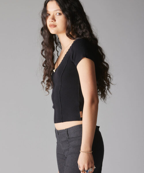 Alternative view of XAE Ribbed Top